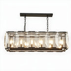 Lustre moderne en cristal noir et or pour îlot central