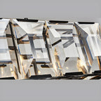 Lustre moderne en cristal noir et or pour îlot central