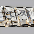 Lustre moderne en cristal noir et or pour îlot central
