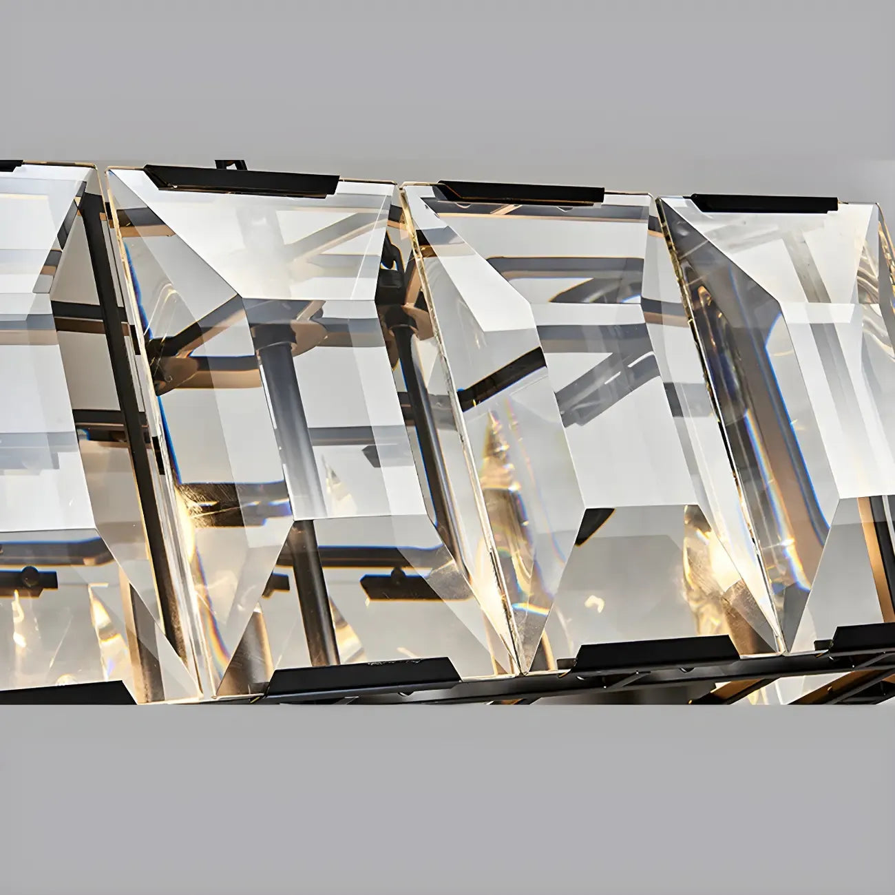 Lustre moderne en cristal noir et or pour îlot central