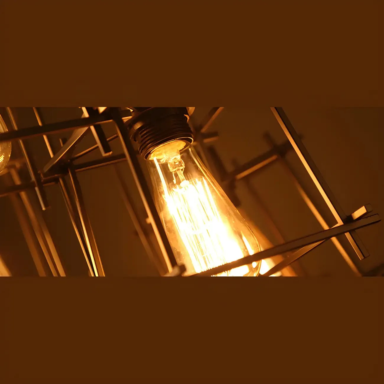 Grand lustre suspendu industriel noir à 10 lumières avec cage