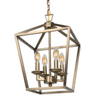 Lustre suspendu de cuisine carré industriel en métal noir avec cage