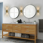 Applique murale cylindrique moderne en laiton à 2 lumières pour salle de bain