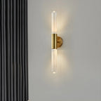 Applique murale cylindrique moderne en laiton à 2 lumières pour salle de bain