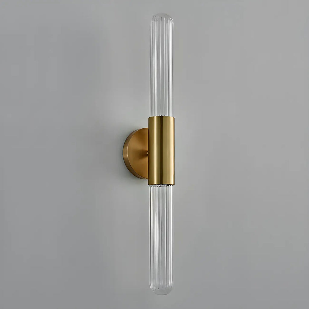 Applique murale cylindrique moderne en laiton à 2 lumières pour salle de bain