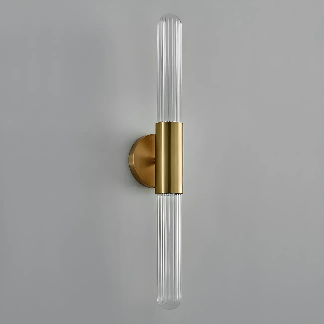 Applique murale cylindrique moderne en laiton à 2 lumières pour salle de bain