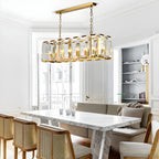 Lustre moderne en cristal noir et or pour îlot central