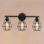 Applique da bagno a LED industriale a 3 luci con gabbia in metallo