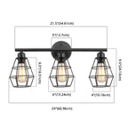 Applique da bagno a LED industriale a 3 luci con gabbia in metallo