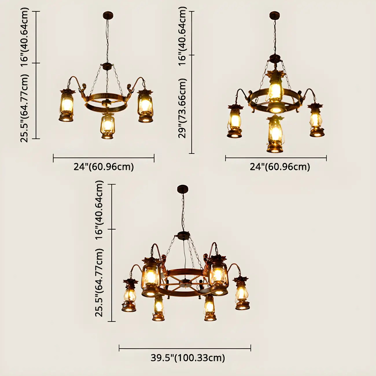 Lustre suspendu vintage réglable en fonte et cuivre, fonctionnant au kérosène, avec verre transparent