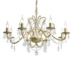 Lustre élégant en métal courbé et cristal doré