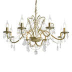 Lustre élégant en métal courbé et cristal doré