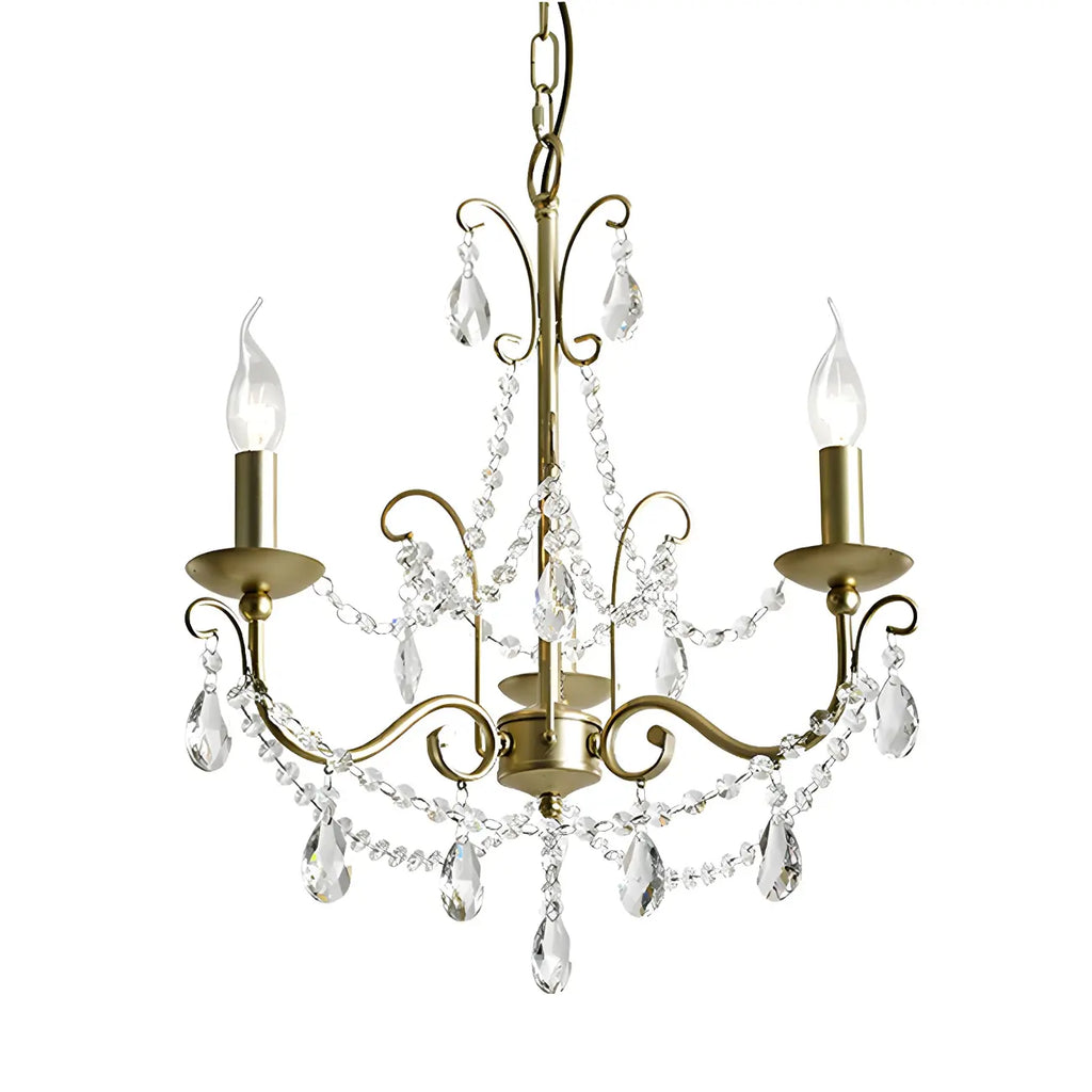 Lustre classique élégant en métal cristal doré