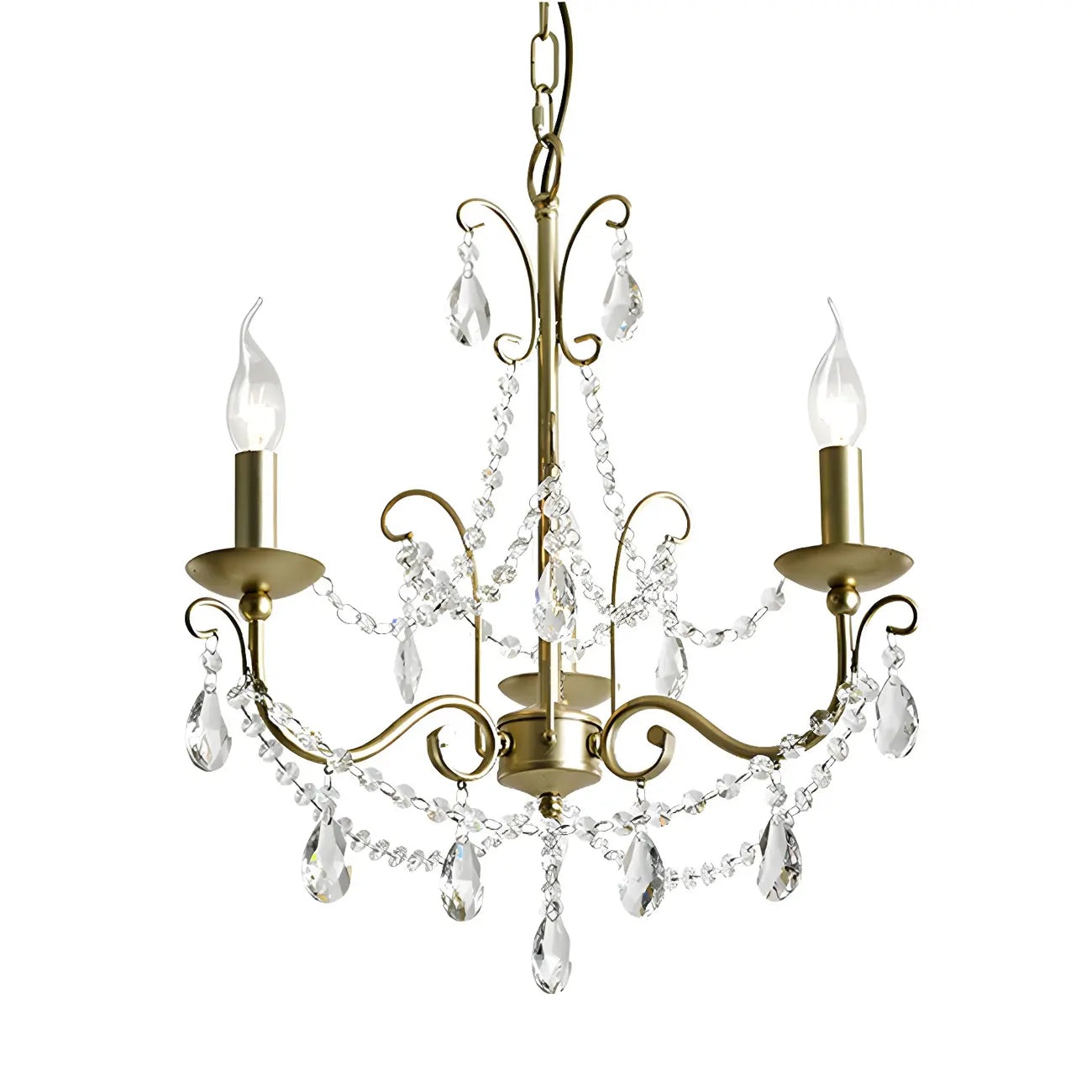 Lustre classique élégant en métal cristal doré