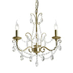 Lustre classique élégant en métal cristal doré