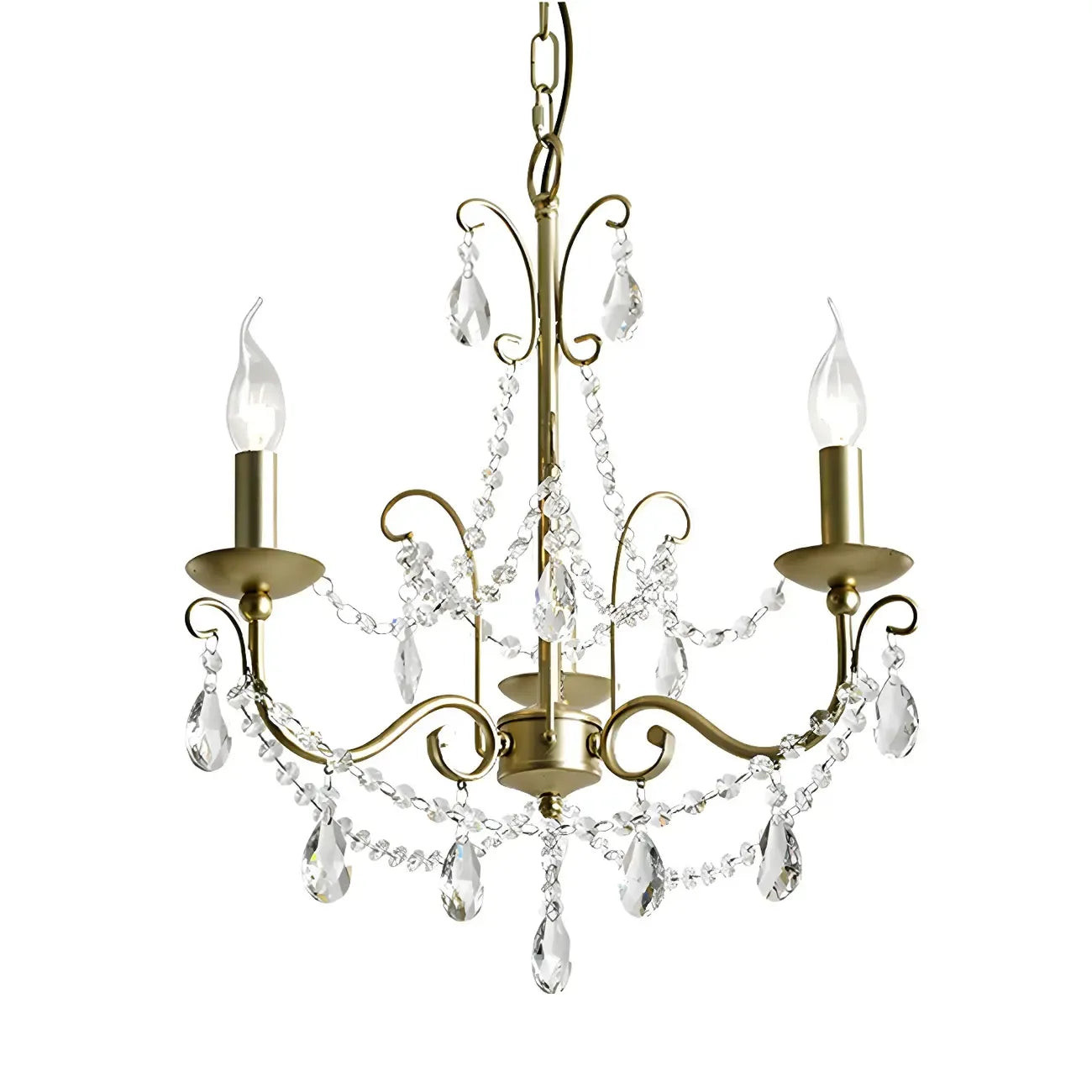 Lustre classique élégant en métal cristal doré