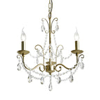 Lustre classique élégant en métal cristal doré