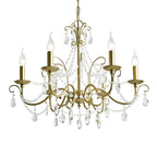 Lustre classique élégant en métal cristal doré