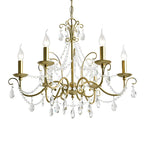 Lustre classique élégant en métal cristal doré