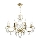 Lustre classique élégant en métal cristal doré