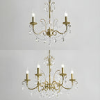 Lustre classique élégant en métal cristal doré