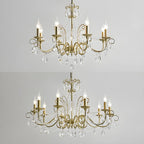 Lustre classique élégant en métal cristal doré