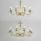 Lustre classique élégant en métal cristal doré