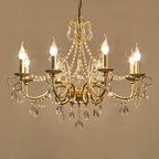 Lustre classique élégant en métal cristal doré