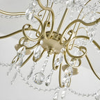 Lustre classique élégant en métal cristal doré