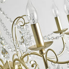 Lustre classique élégant en métal cristal doré