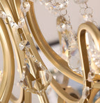 Lustres candélabres en cristal doré à bras incurvés de style français