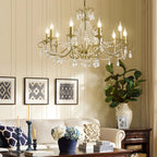 Lustre classique élégant en métal cristal doré