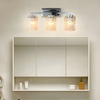 Applique murale LED chromée à 3 lumières avec verre prismatique pour salle de bain