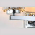 Applique murale LED chromée à 3 lumières avec verre prismatique pour salle de bain