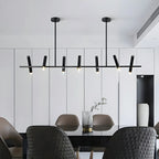 Suspension linéaire noire moderne pour îlot de cuisine