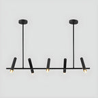 Suspension linéaire noire moderne pour îlot de cuisine