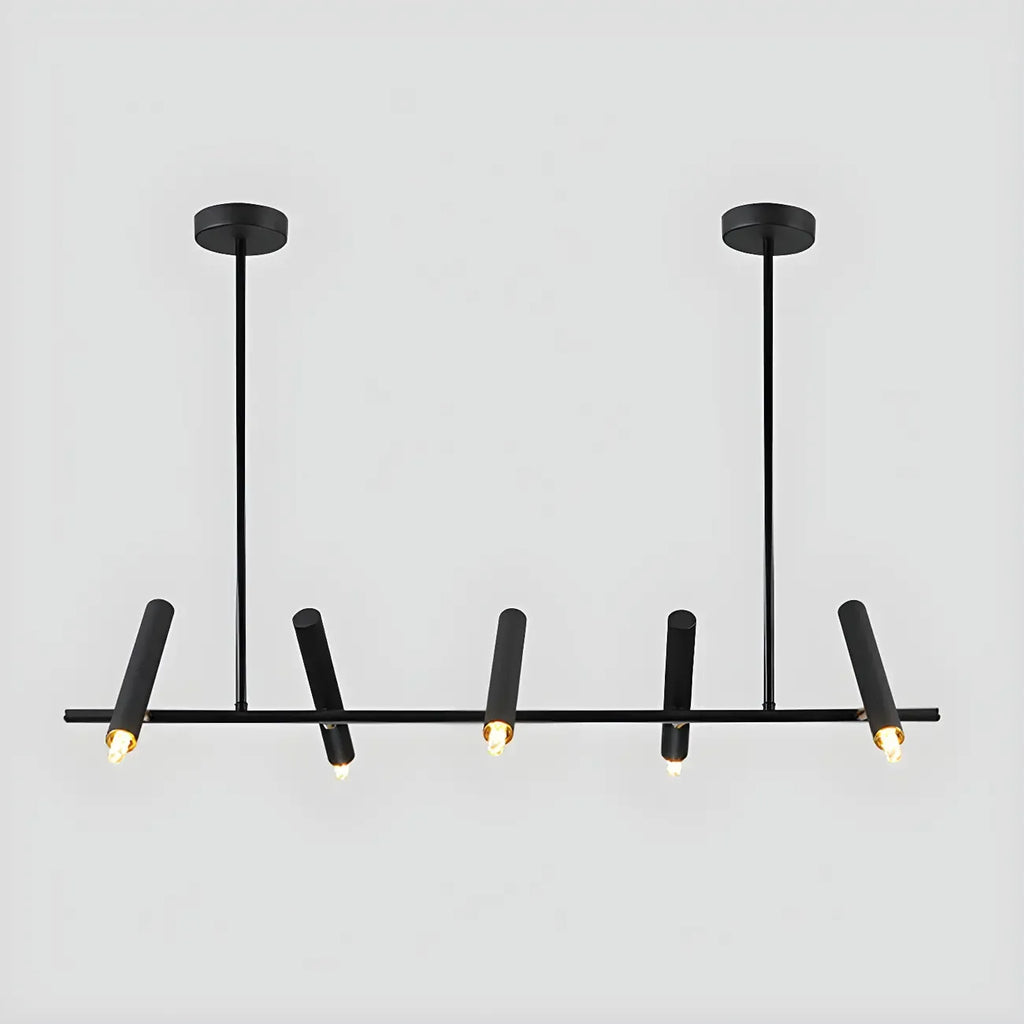 Suspension linéaire noire moderne pour îlot de cuisine