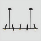 Suspension linéaire noire moderne pour îlot de cuisine