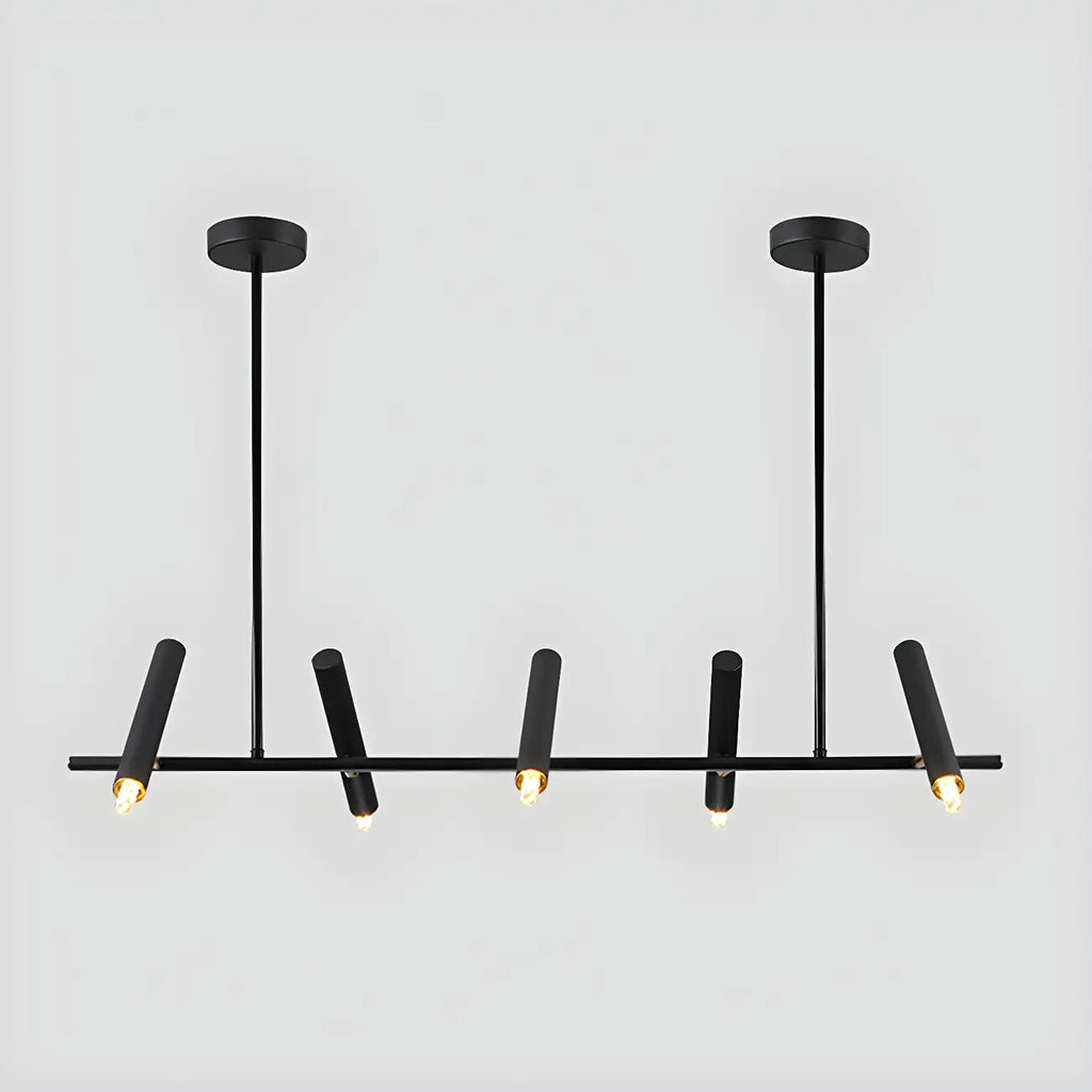 Suspension linéaire noire moderne pour îlot de cuisine