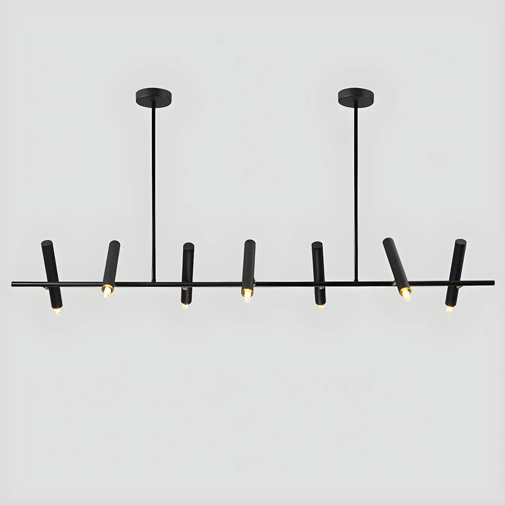 Suspension linéaire noire moderne pour îlot de cuisine