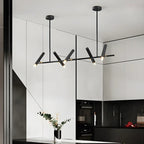 Suspension linéaire noire moderne pour îlot de cuisine