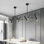 Suspension linéaire noire moderne pour îlot de cuisine