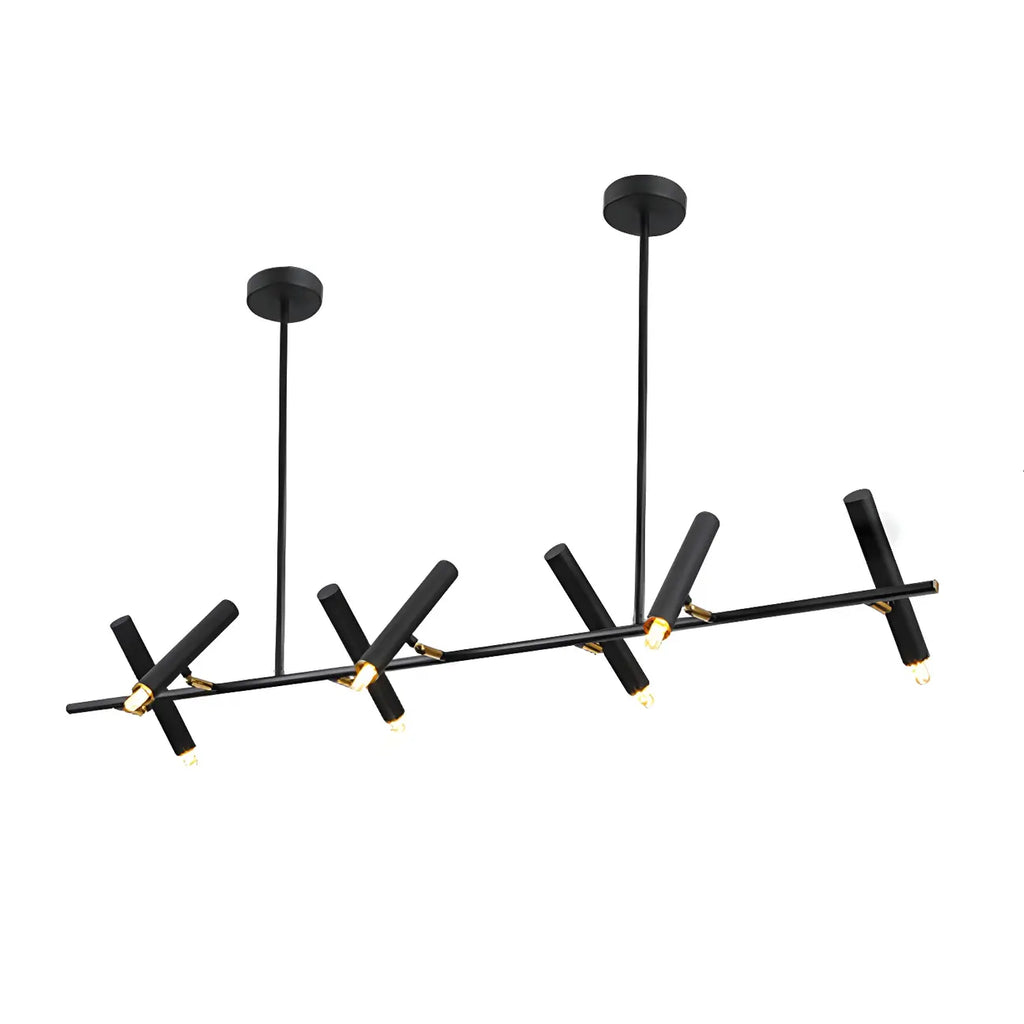 Suspension linéaire noire moderne pour îlot de cuisine