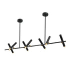 Suspension linéaire noire moderne pour îlot de cuisine