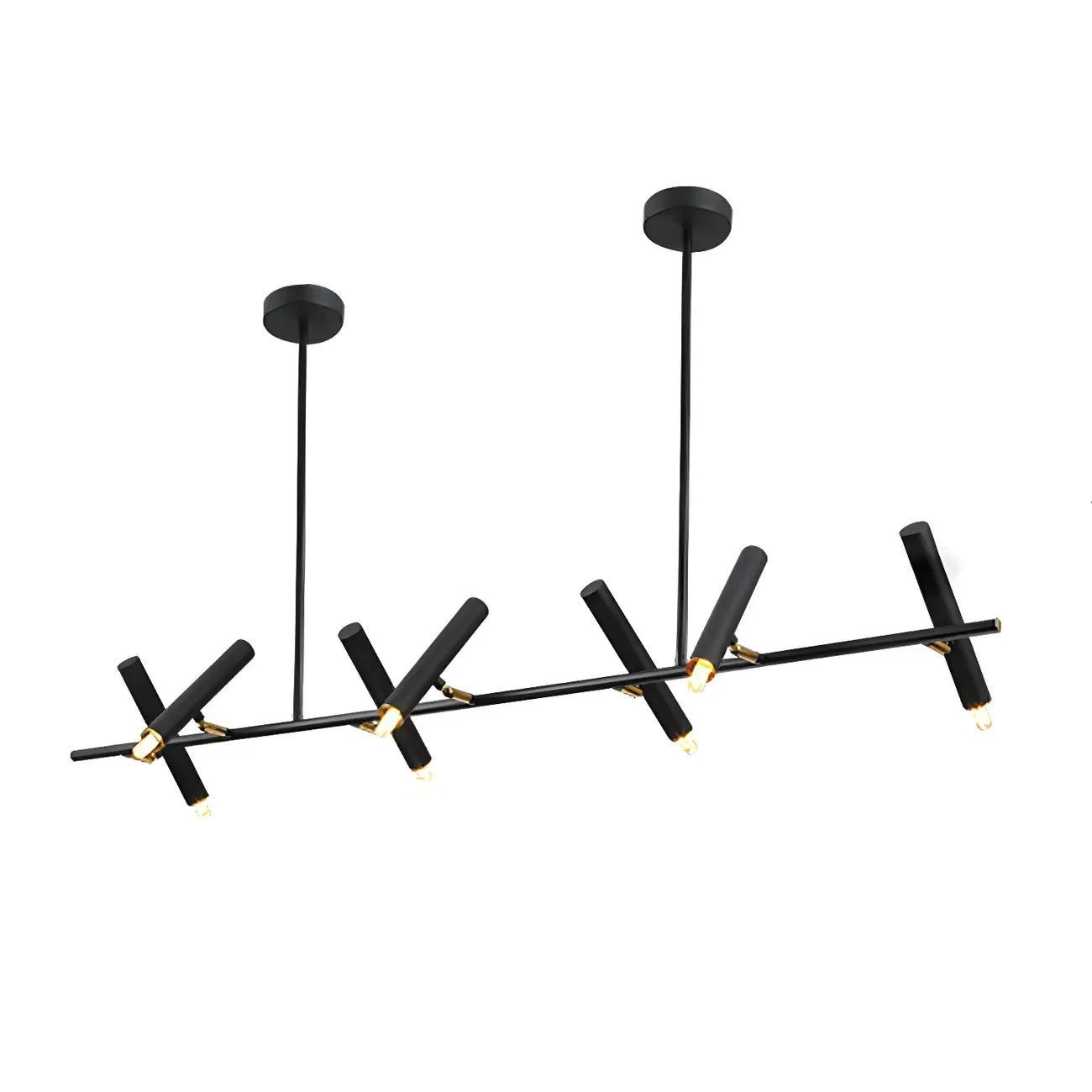 Suspension linéaire noire moderne pour îlot de cuisine