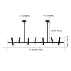 Suspension linéaire noire moderne pour îlot de cuisine