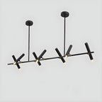 Suspension linéaire noire moderne pour îlot de cuisine