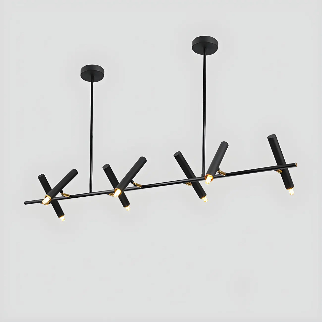 Suspension linéaire noire moderne pour îlot de cuisine