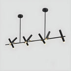 Suspension linéaire noire moderne pour îlot de cuisine
