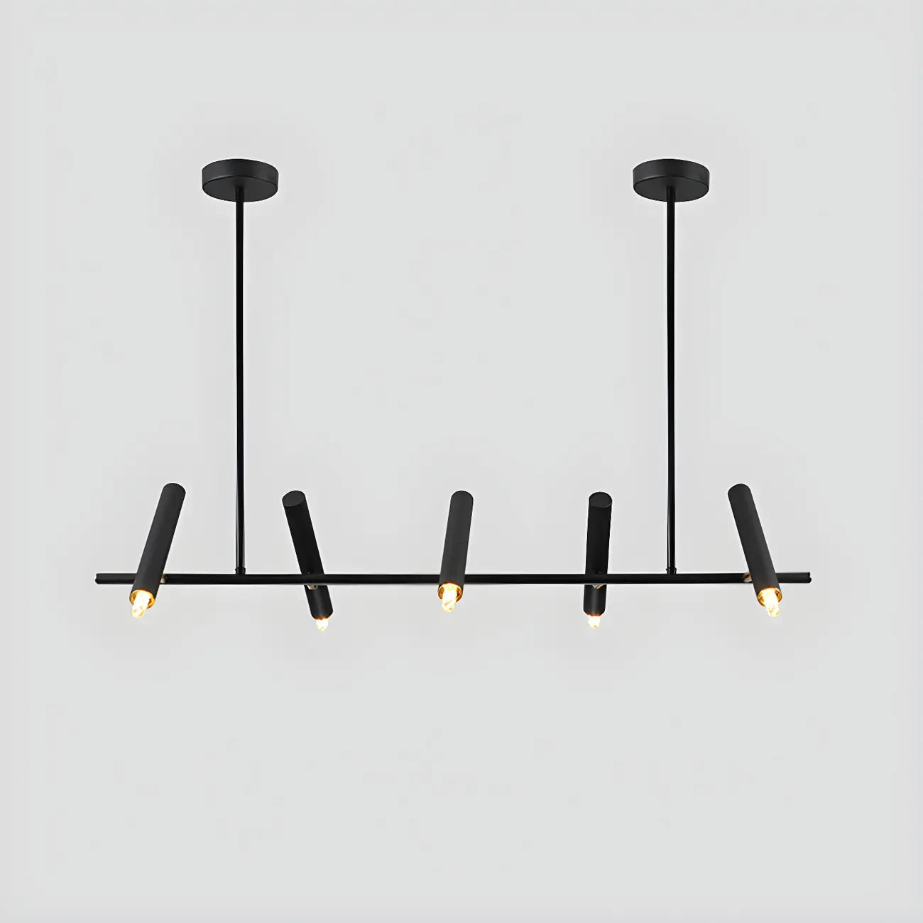 Suspension linéaire noire moderne pour îlot de cuisine